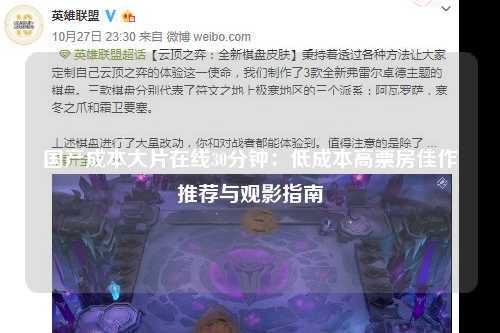 国产成本大片在线30分钟：低成本高票房佳作推荐与观影指南