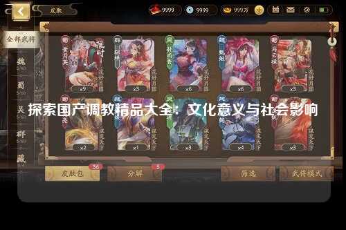 探索国产调教精品大全：文化意义与社会影响